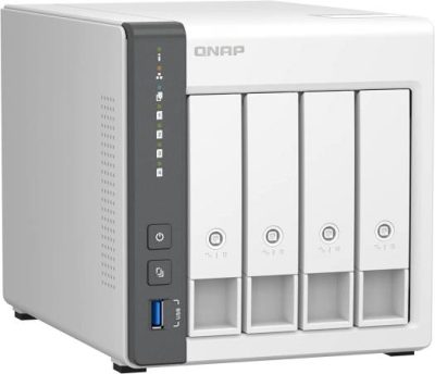 SERVIDOR NAS QNAP TS-433-4G-US 4xBAHIAS, SATA, RAID 0-10, 2.0Ghz, 4GB ON BOARD, PUERTOS USB, USB 3.2 , 2.5GbE